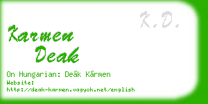 karmen deak business card