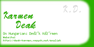 karmen deak business card